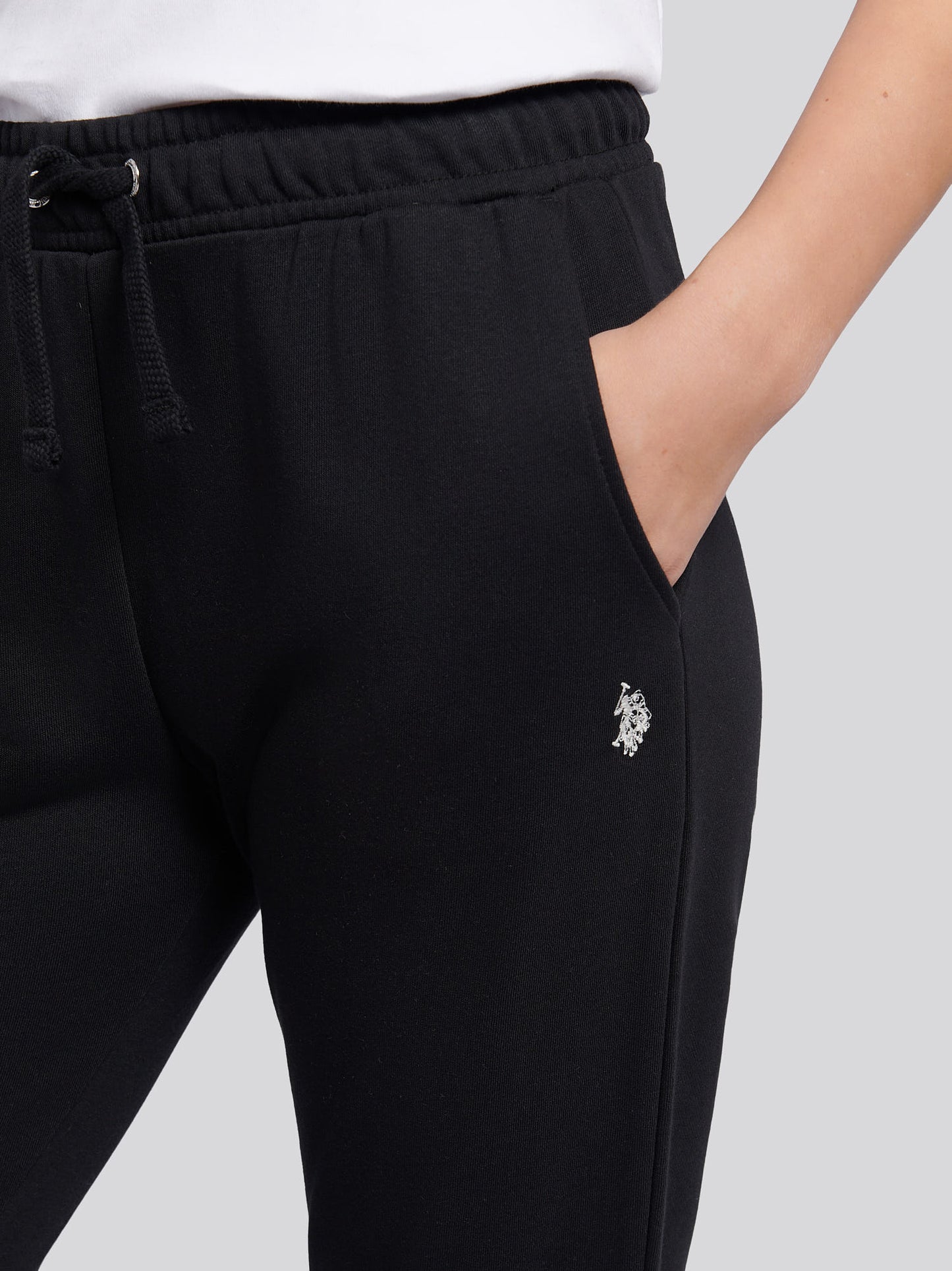 Womens Double Horsemen Roll Cuff Jogger in Black
