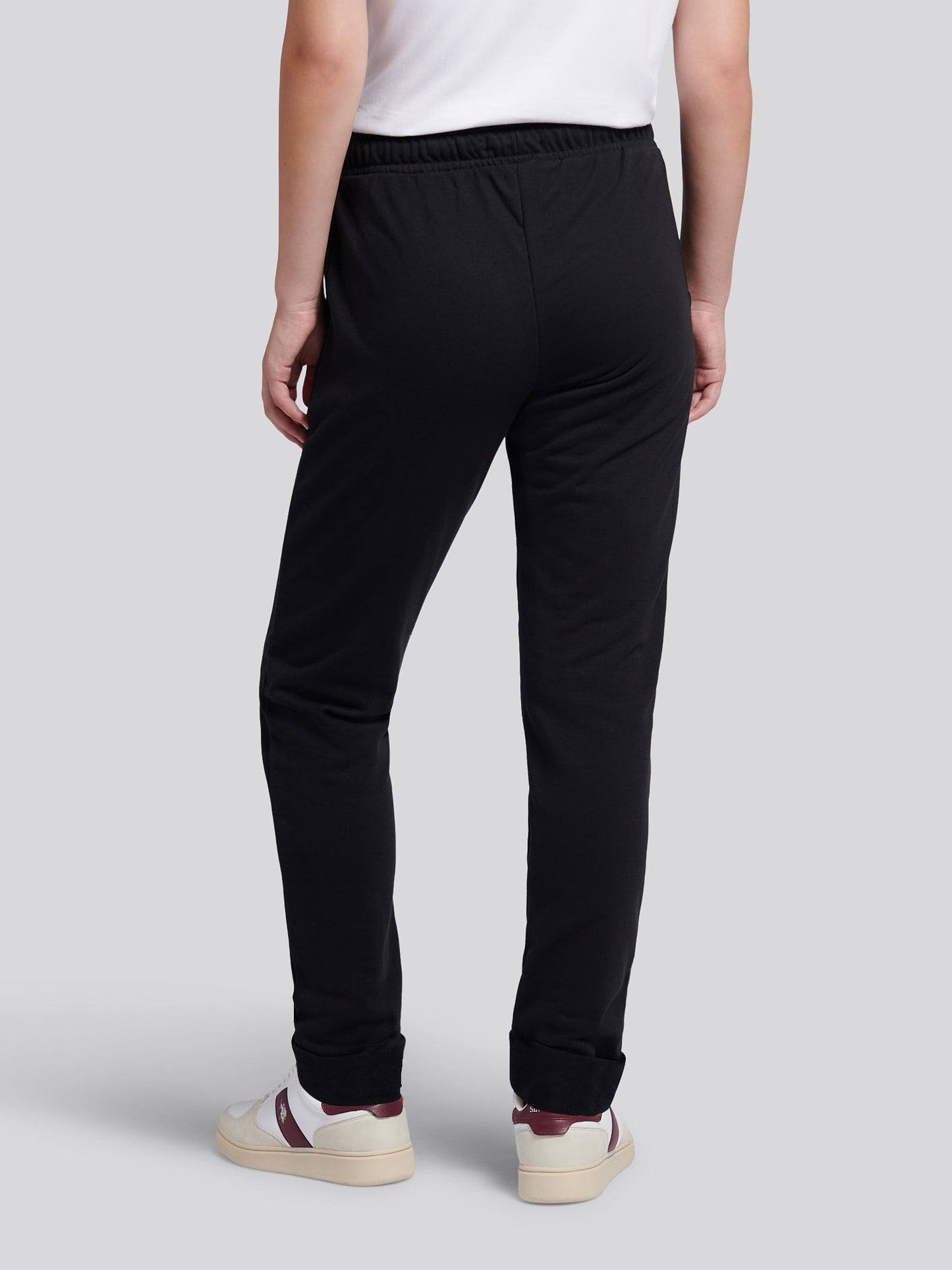 Womens Double Horsemen Roll Cuff Jogger in Black