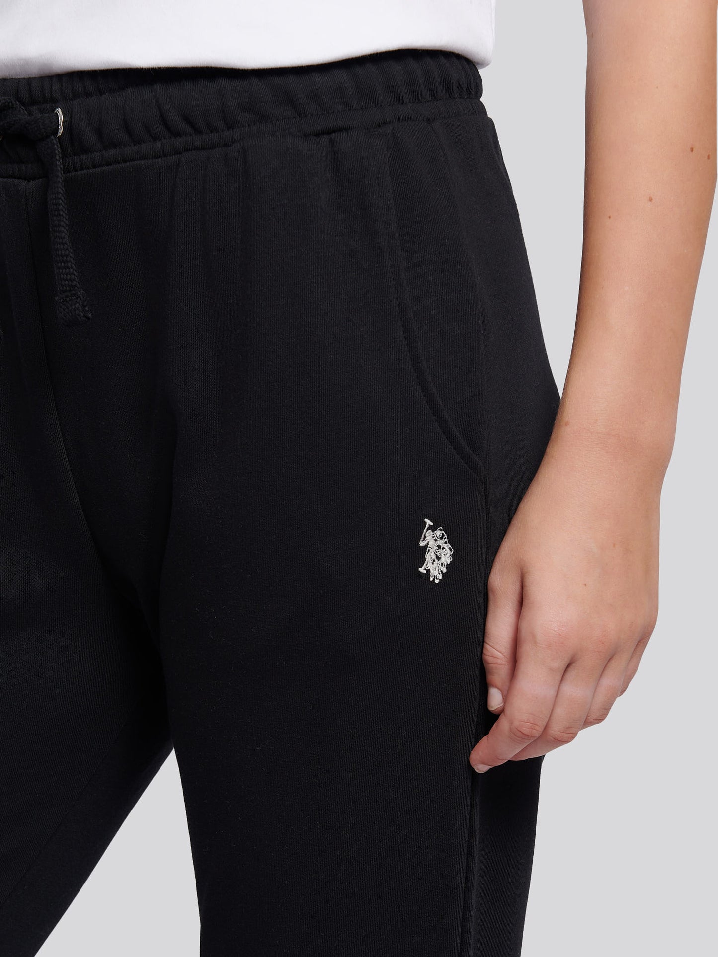 Womens Double Horsemen Roll Cuff Jogger in Black