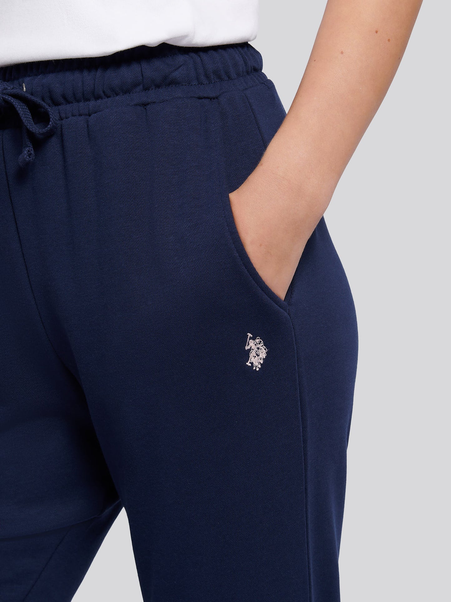 Womens Double Horsemen Roll Cuff Jogger in Navy Iris