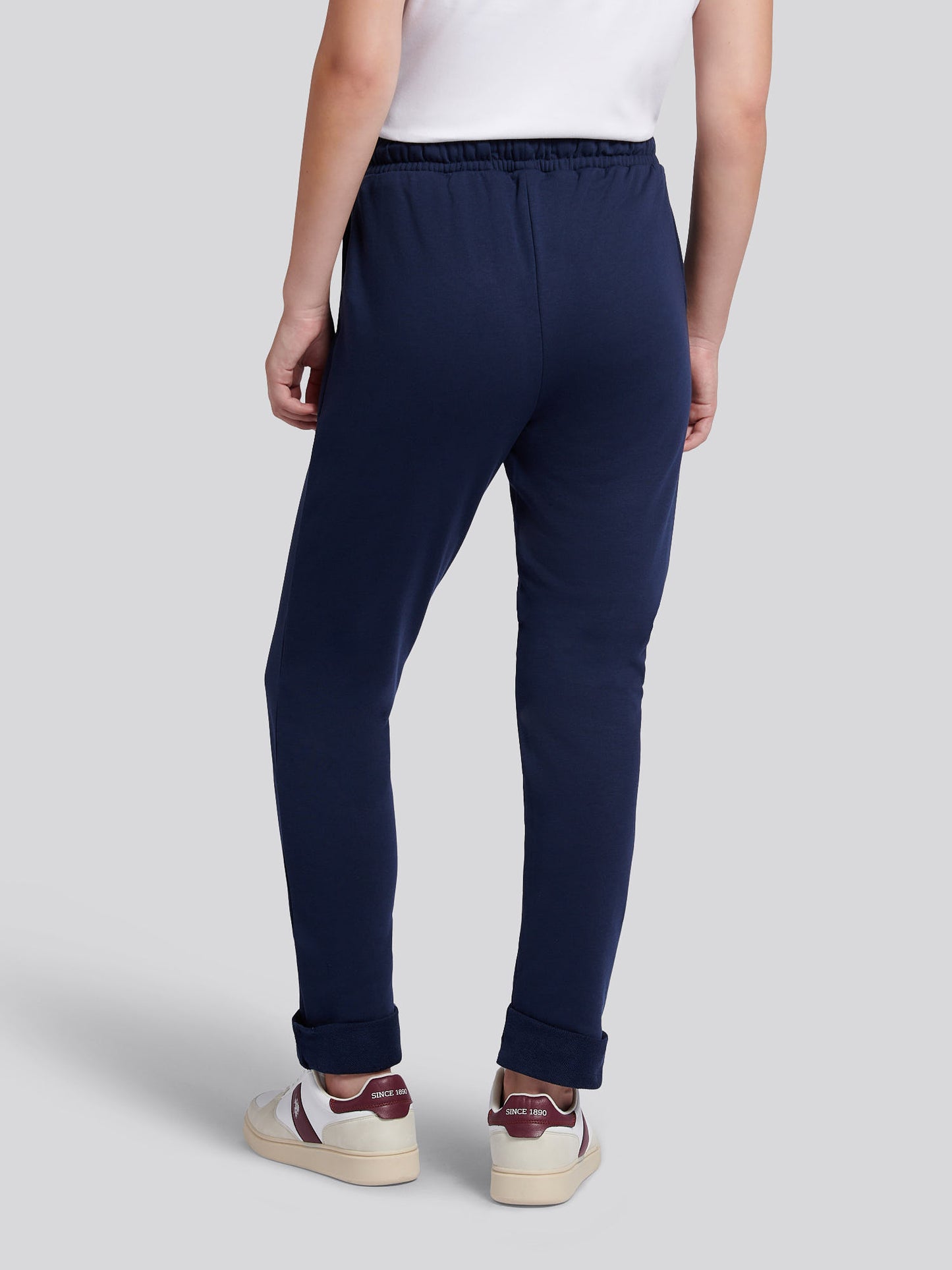 Womens Double Horsemen Roll Cuff Jogger in Navy Iris