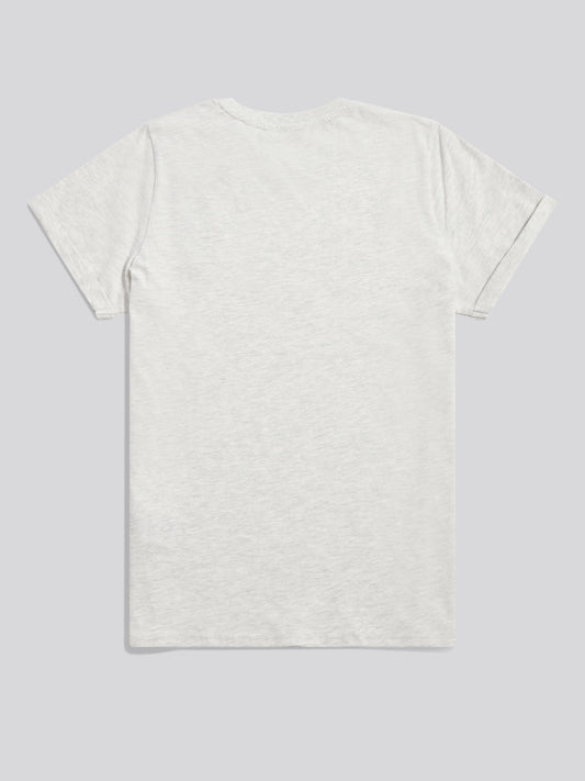 Womens Large Tonal Double Horsemen T-Shirt in Light Grey Marl
