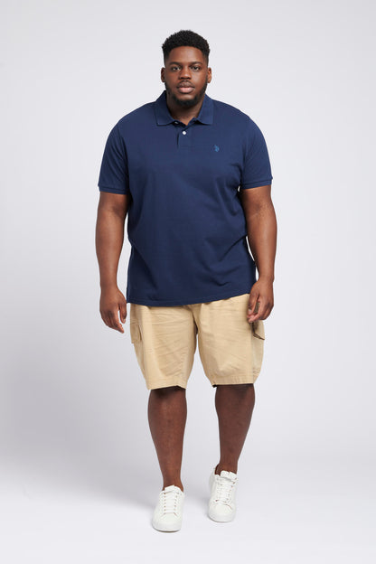 Mens Big & Tall Core Pique Polo Shirt in Navy Blue