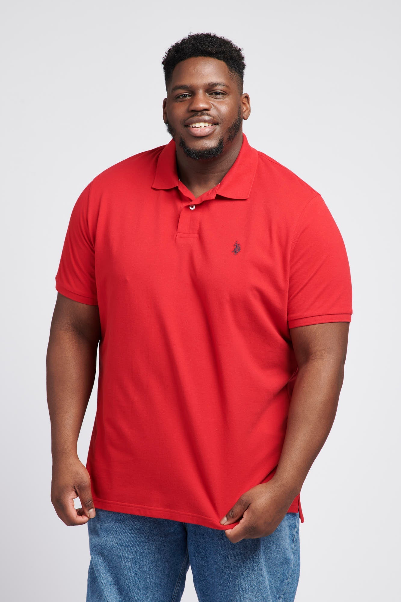 U.S. Polo Assn. Mens Big & Tall Core Pique Polo Shirt in Haute Red