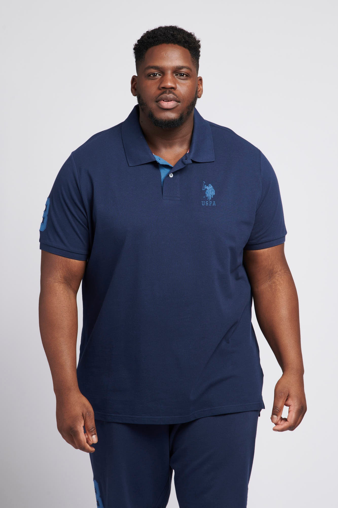 Mens Big & Tall Player 3 Polo Shirt in Navy Blue