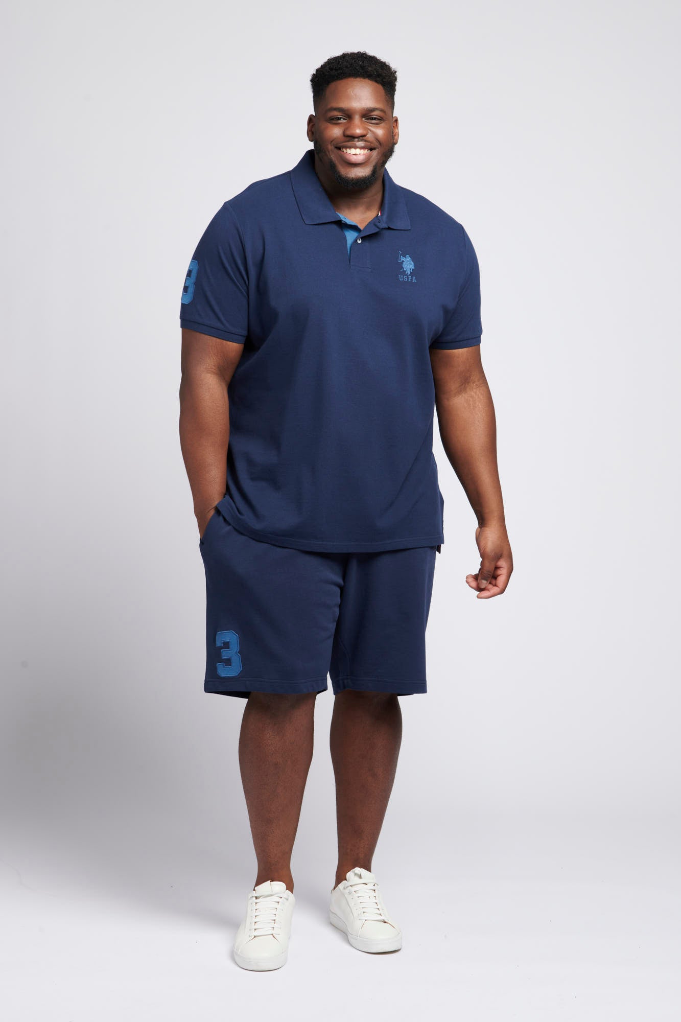 Mens Big & Tall Player 3 Polo Shirt in Navy Blue