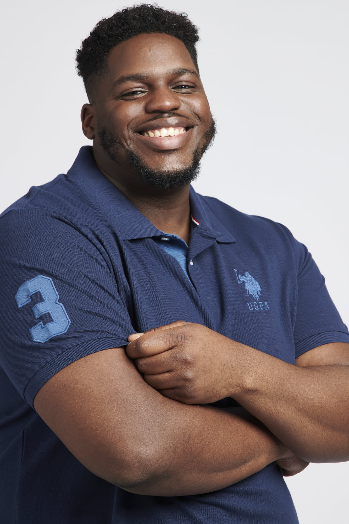 Mens Big & Tall Player 3 Polo Shirt in Navy Blue