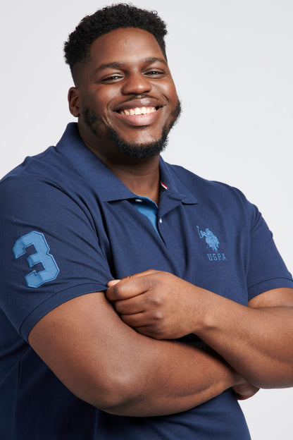 Mens Big & Tall Player 3 Polo Shirt in Navy Blue