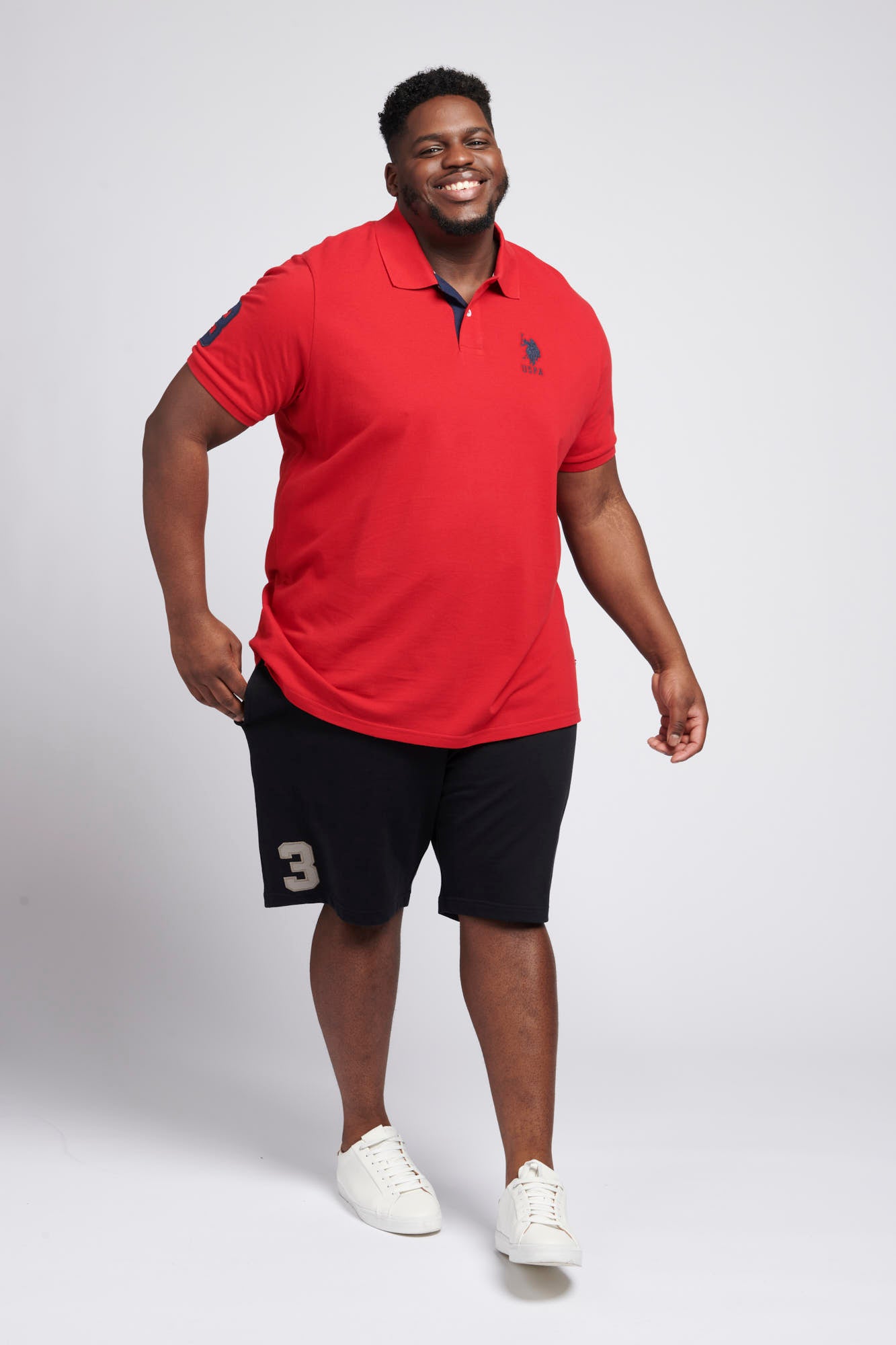 Mens Big & Tall Player 3 Polo Shirt in Haute Red