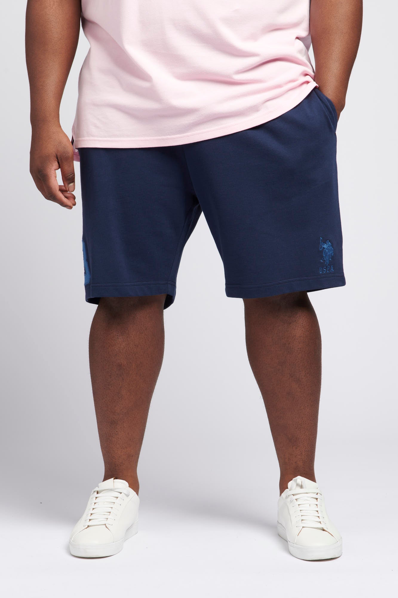 U.S. Polo Assn. Mens Big & Tall Player 3 Sweat Shorts in Navy Blue