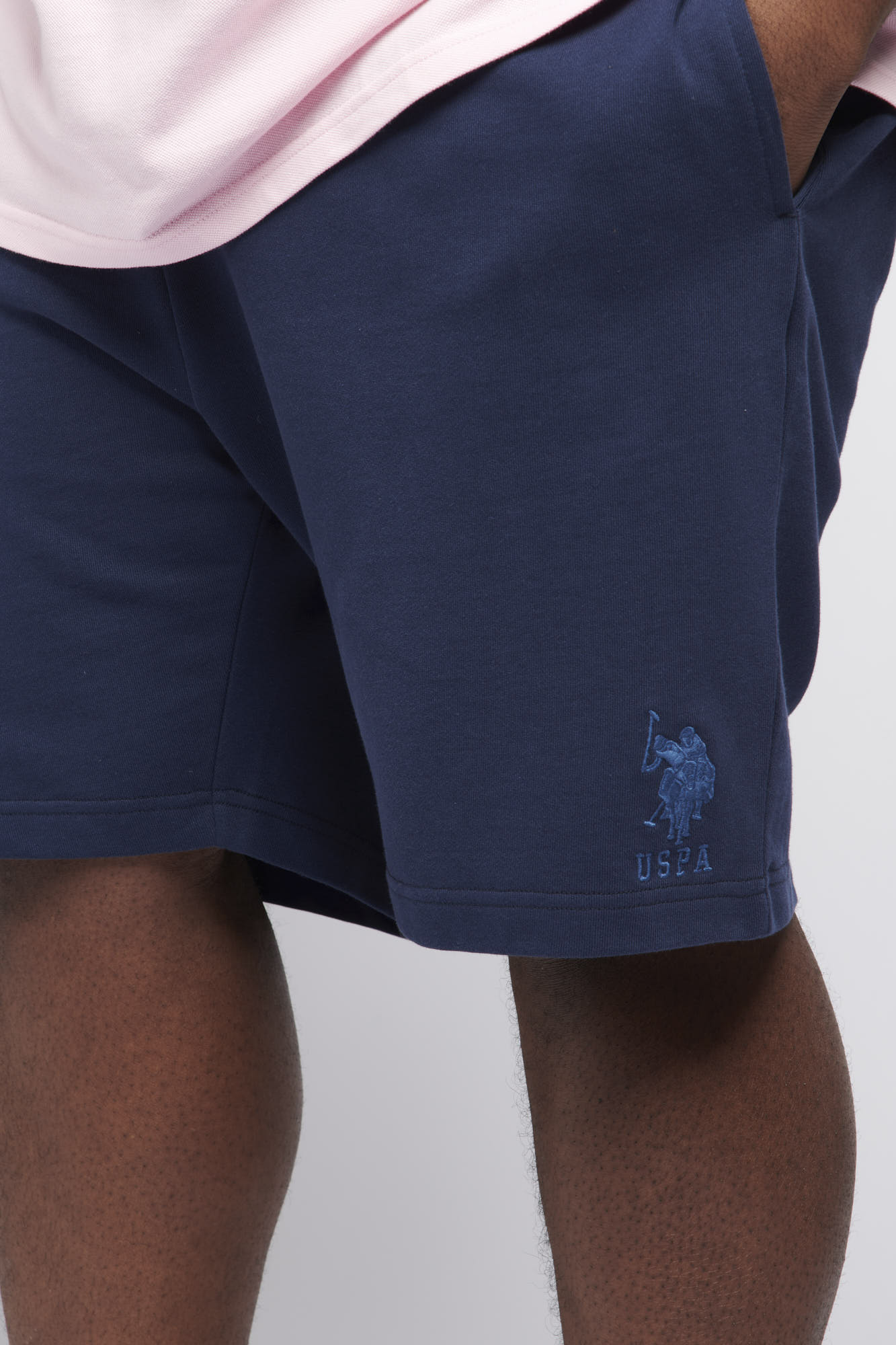 Mens Big & Tall Player 3 Sweat Shorts in Navy Blue