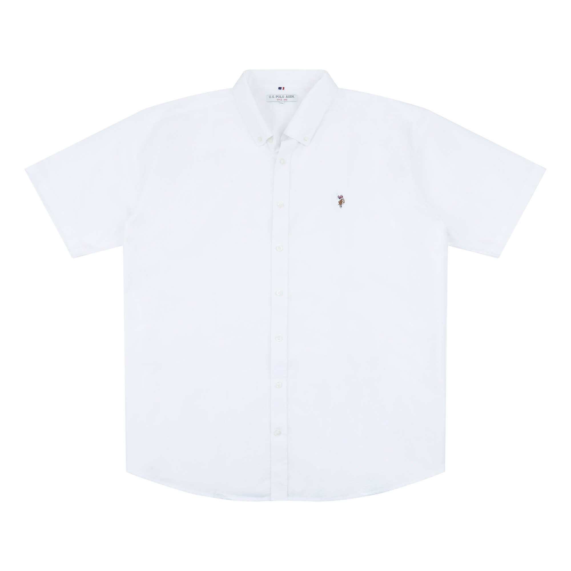 Mens Big & Tall Short Sleeve Oxford Shirt in Bright White