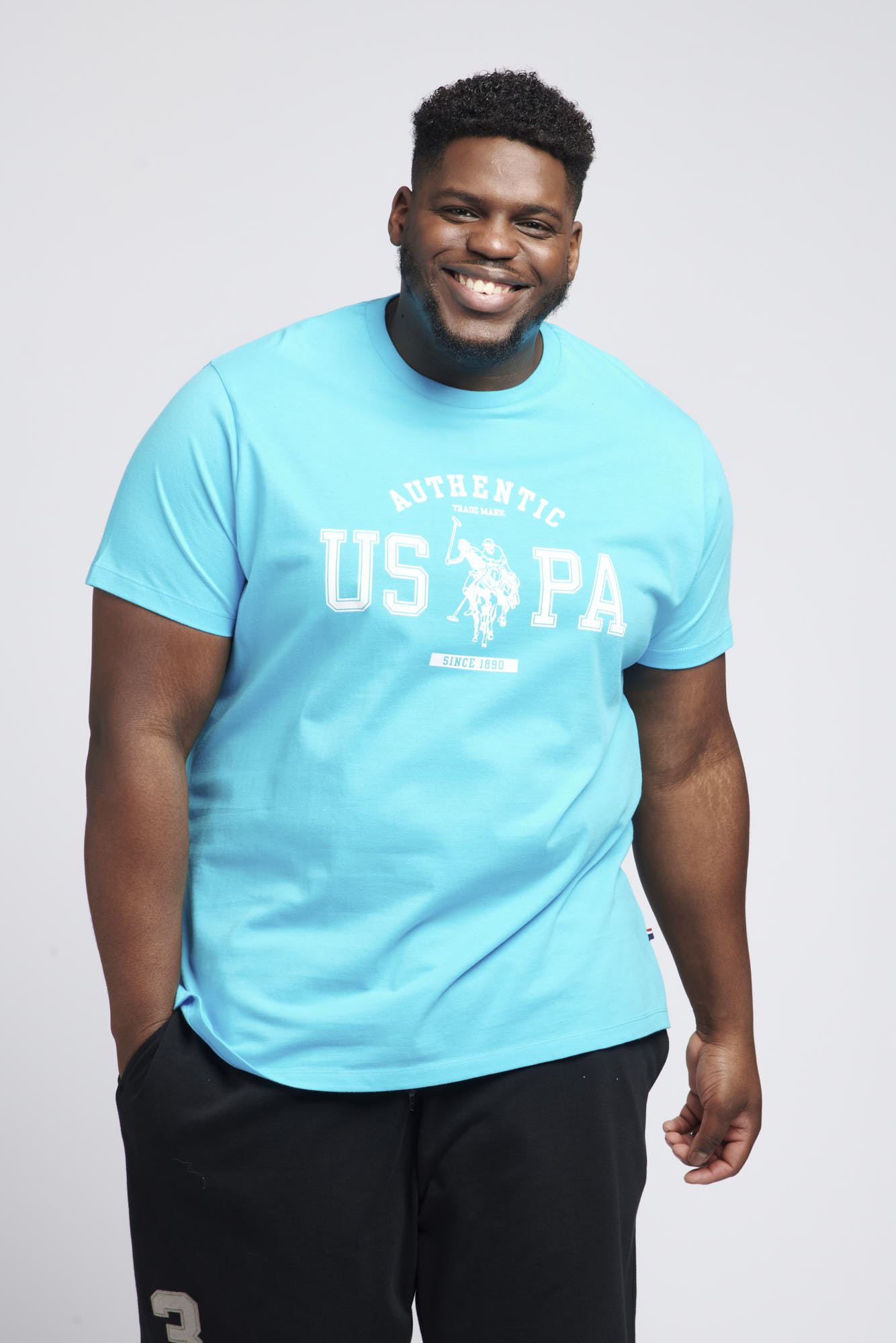 U.S. Polo Assn. Mens Big & Tall Authentic USPA Graphic T-Shirt in Blue Atoll