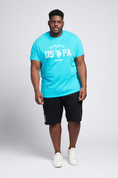 Mens Big & Tall Authentic USPA Graphic T-Shirt in Blue Atoll