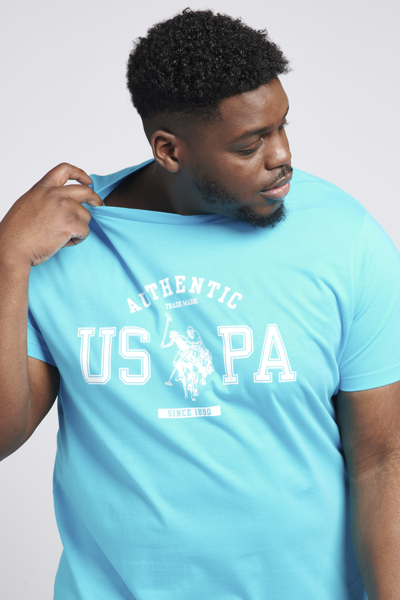 Mens Big & Tall Authentic USPA Graphic T-Shirt in Blue Atoll