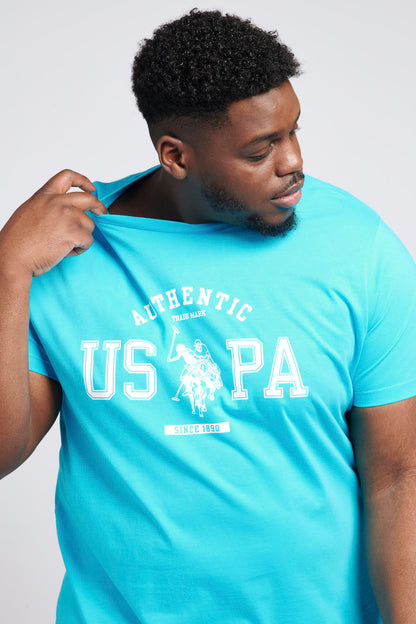 Mens Big & Tall Authentic USPA Graphic T-Shirt in Blue Atoll