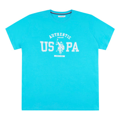 Mens Big & Tall Authentic USPA Graphic T-Shirt in Blue Atoll