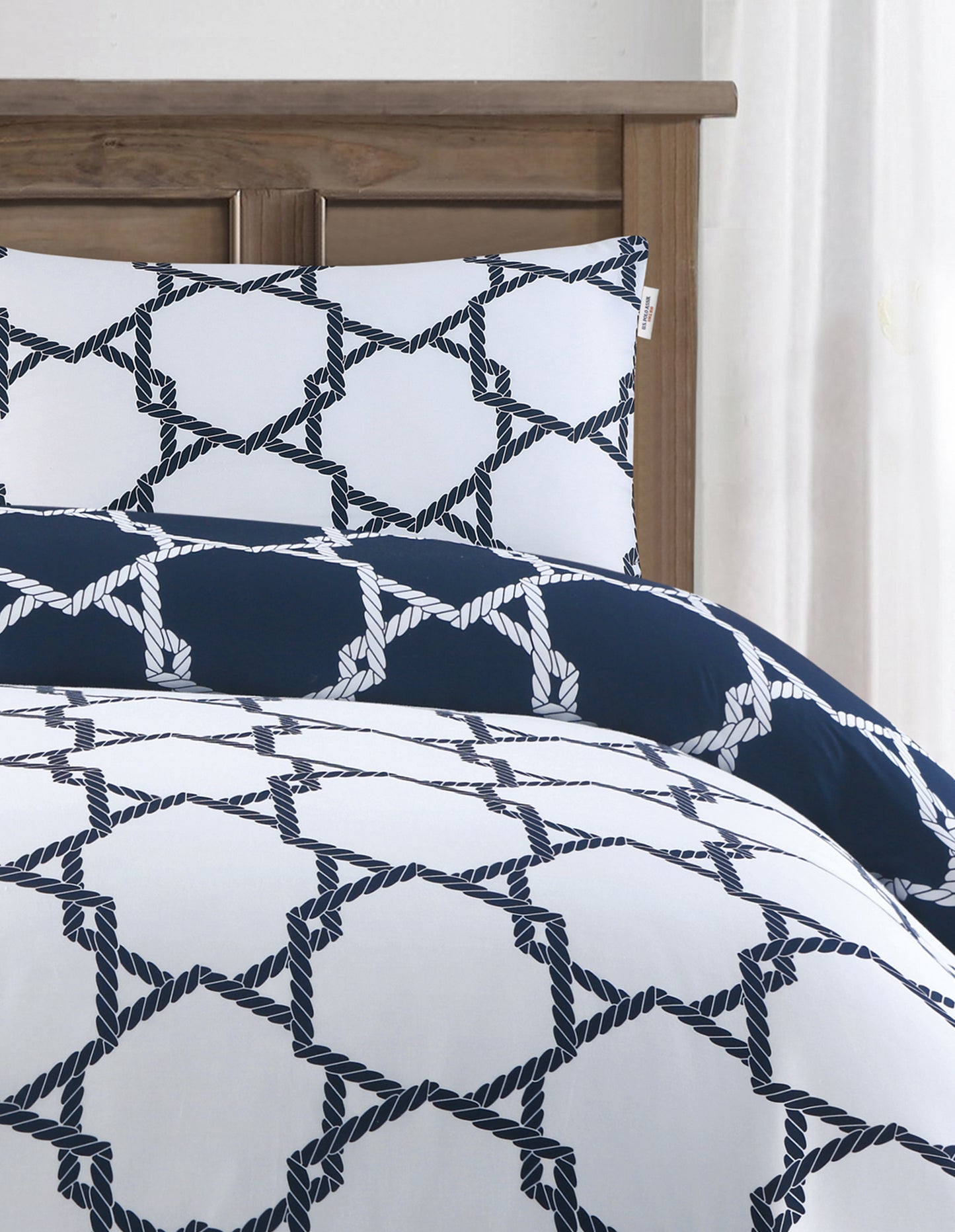 Pure Cotton Geo Rope Duvet Set Bright White