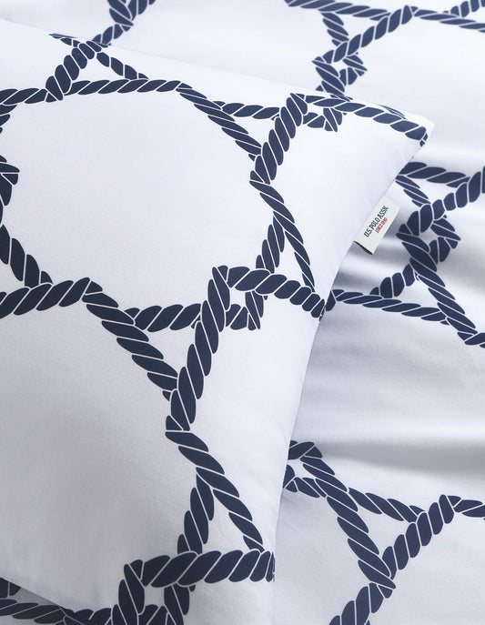 Pure Cotton Geo Rope Duvet Set Bright White