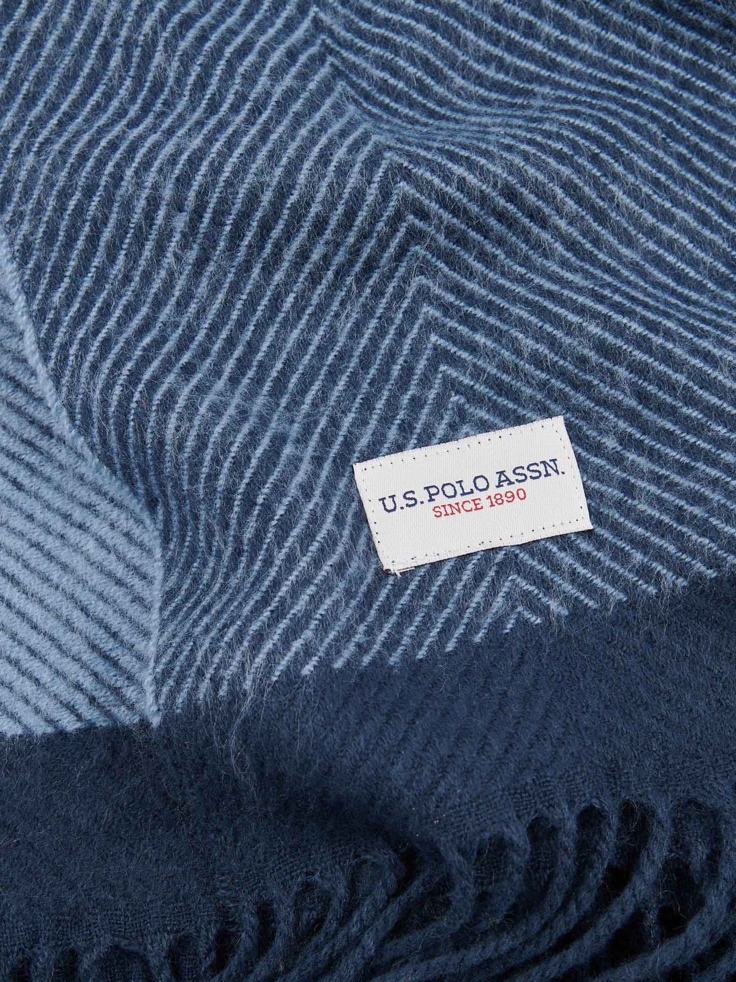 Tonal Herringbone Throw in Navy Iris