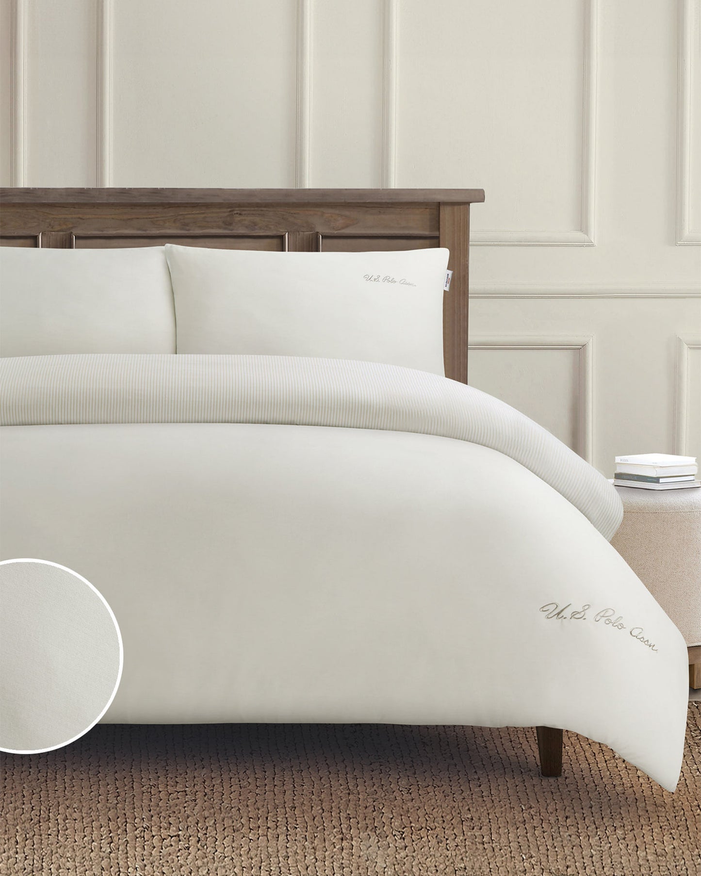 Pure Cotton Chambray Duvet Set in Oatmeal