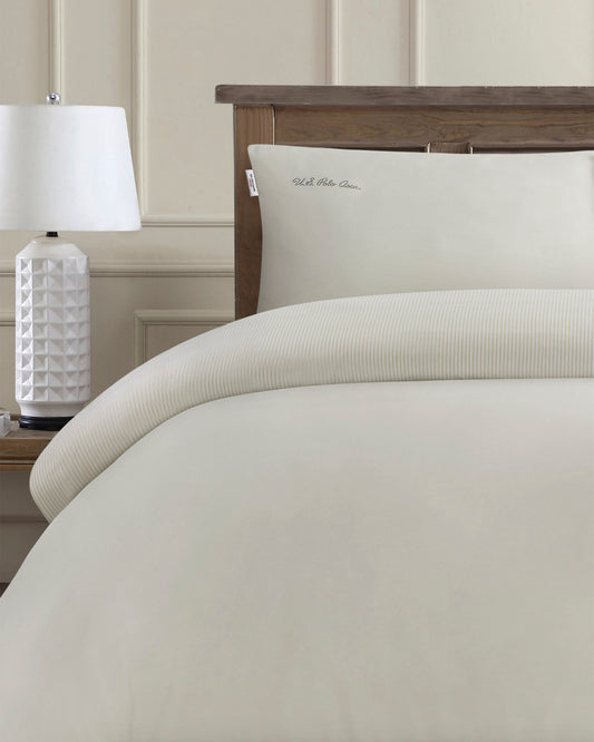 Pure Cotton Chambray Duvet Set in Oatmeal