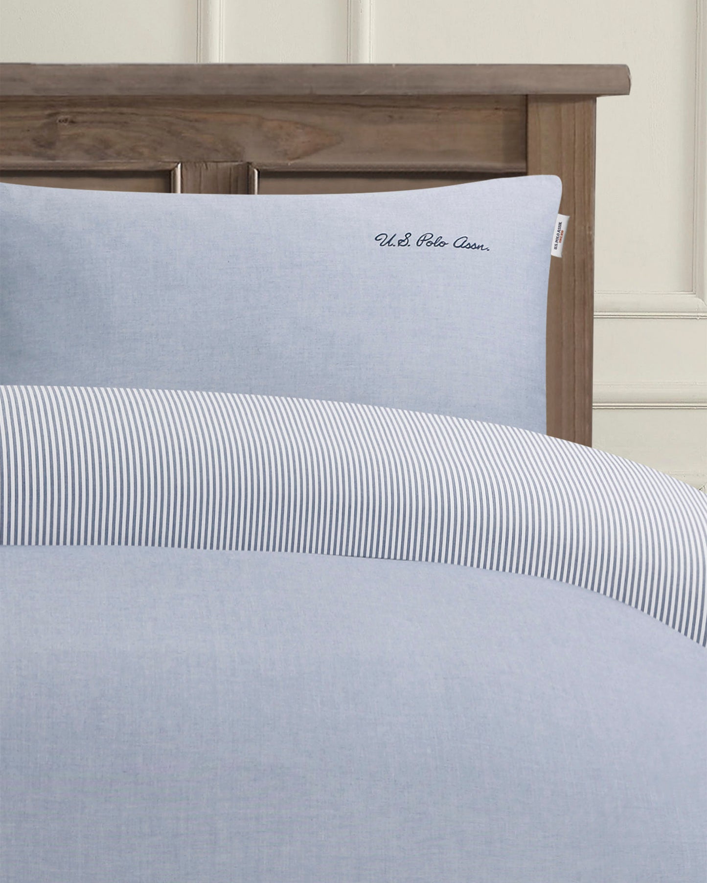 Pure Cotton Chambray Duvet Set in True Navy