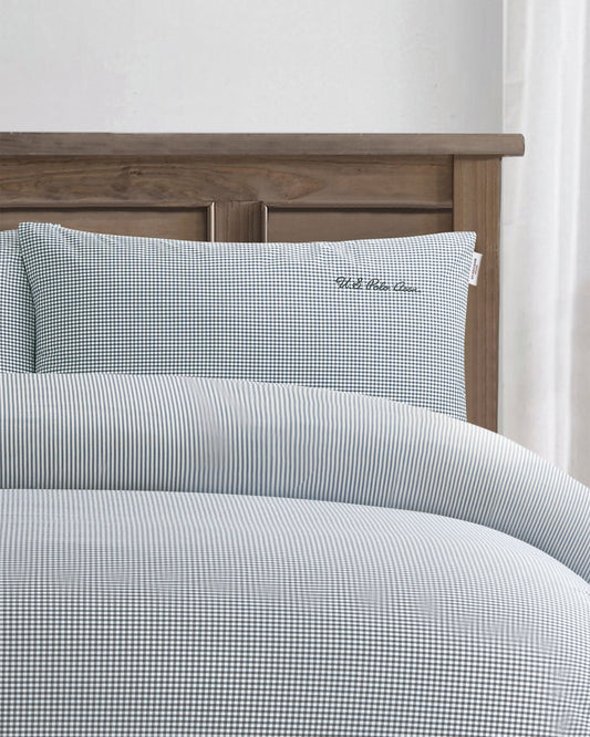 Pure Cotton Check Duvet Set in Tornado