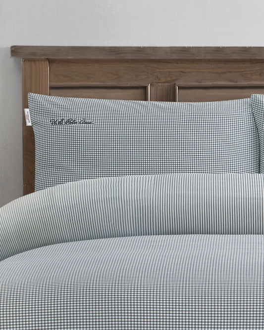 Pure Cotton Check Duvet Set in Tornado