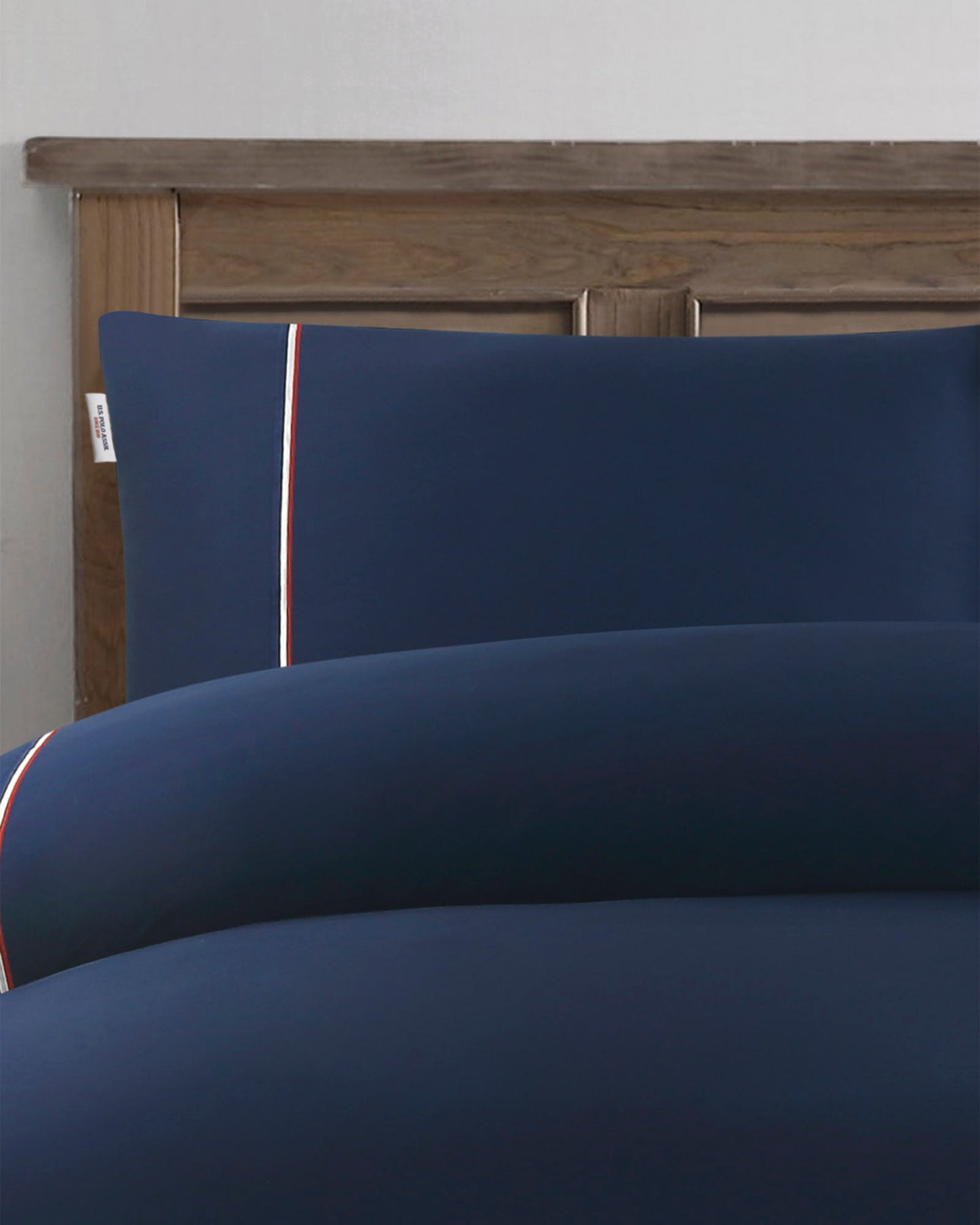 Luxury Cotton Brand Stripe Duvet Set in Navy Iris