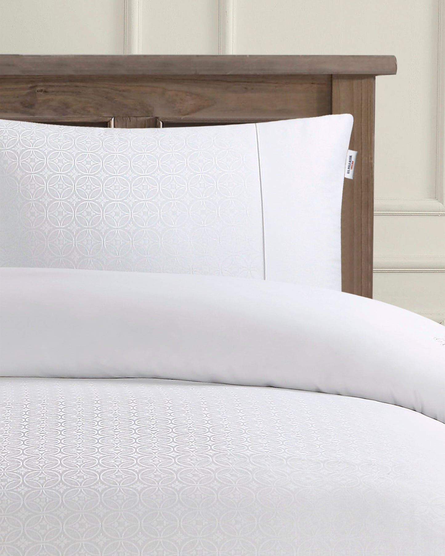 Pure Cotton Jacquard Duvet Set in Bright White