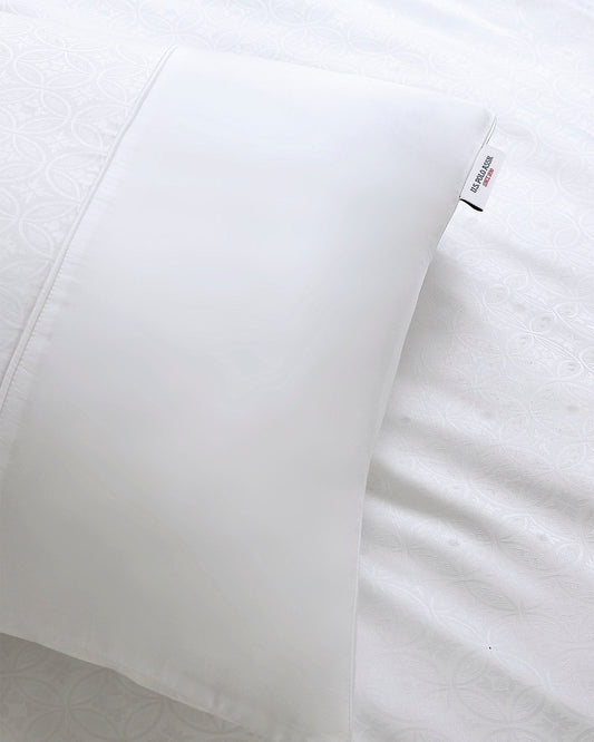 Pure Cotton Jacquard Duvet Set in Bright White