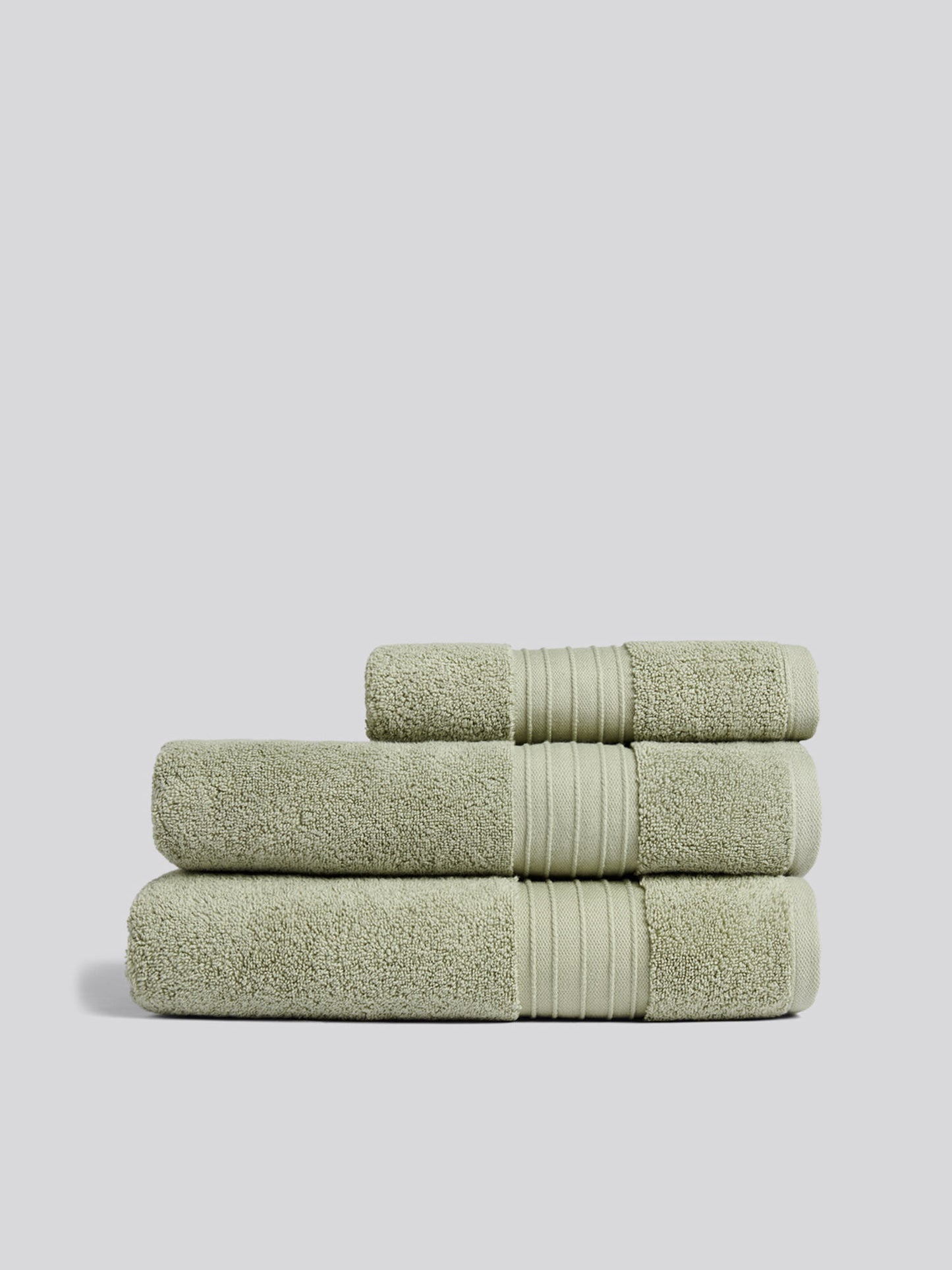 Pure Cotton Zero Twist Towel in Mineral Green
