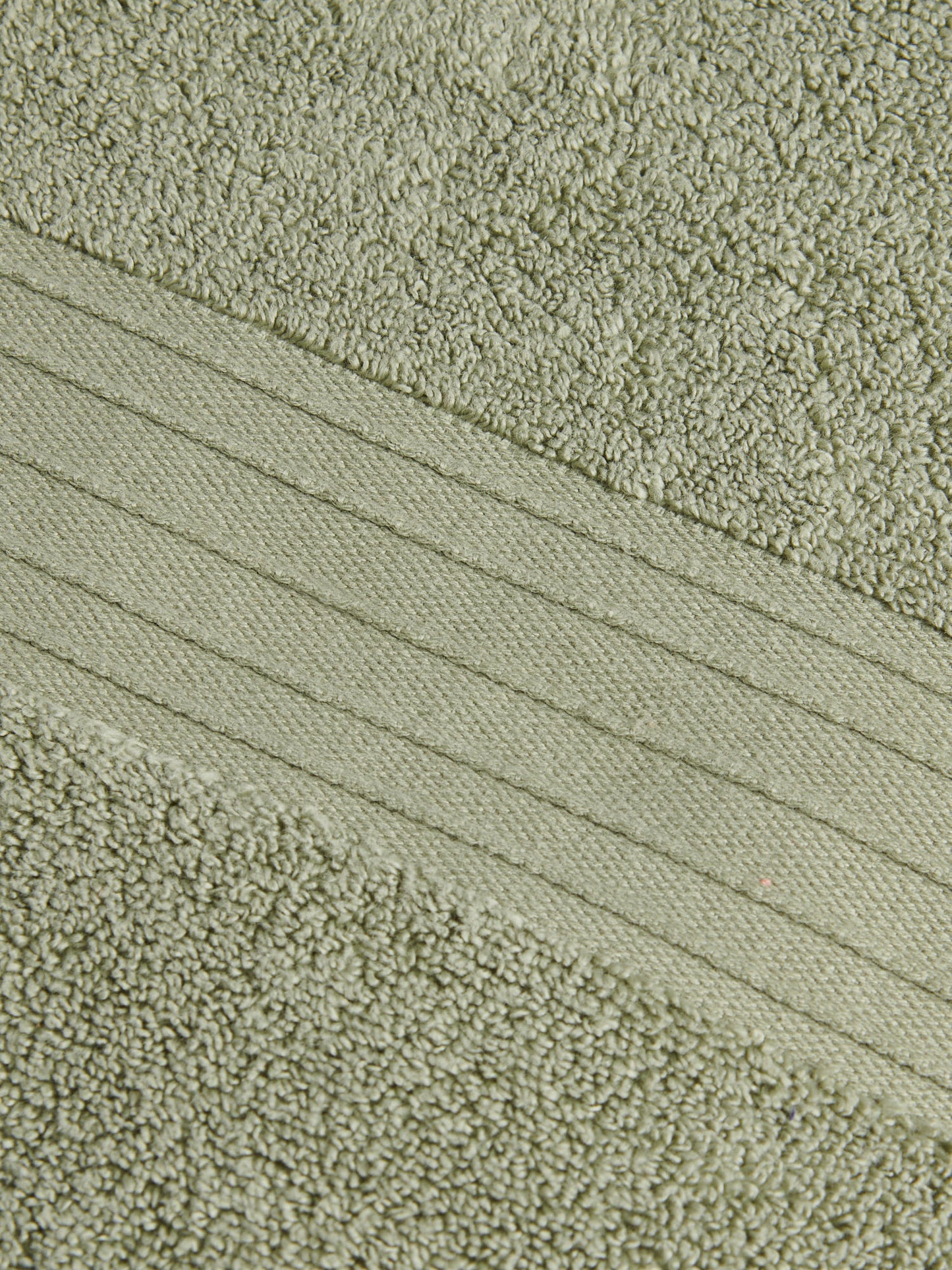 Pure Cotton Zero Twist Towel in Mineral Green
