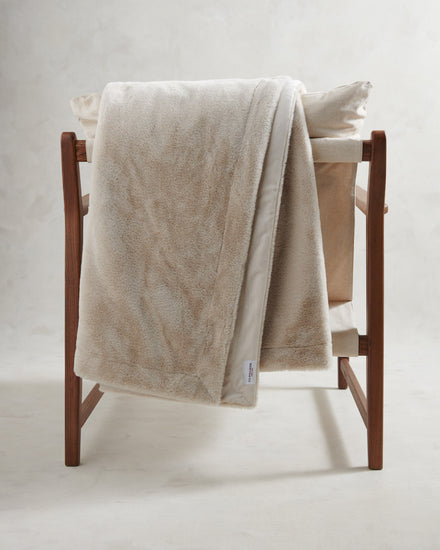 Premium Fur-Style Throw Silver Birch