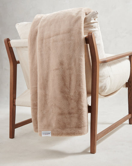 Premium Fur-Style Throw Camel