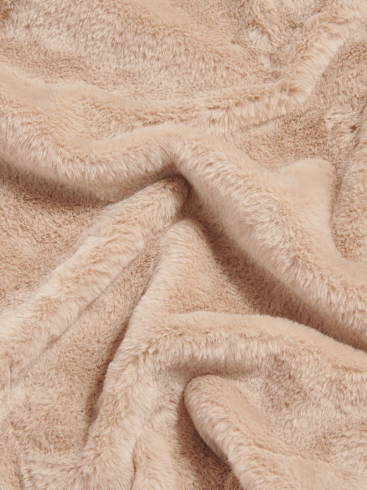 Premium Fur-Style Throw Camel
