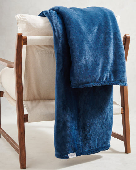 Premium Plush Fleece Throw Ensign Blue