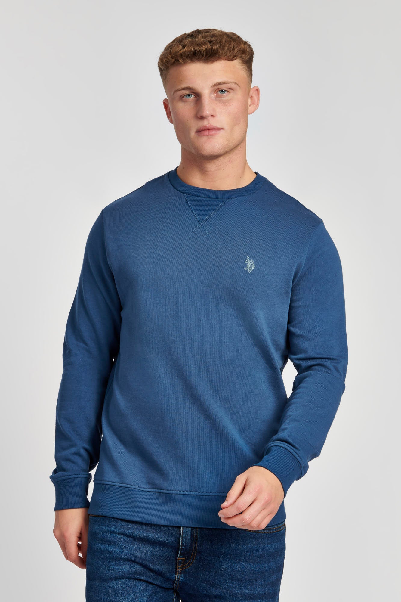 U.S. Polo Assn. Mens Crew Neck Sweatshirt in Dark Denim