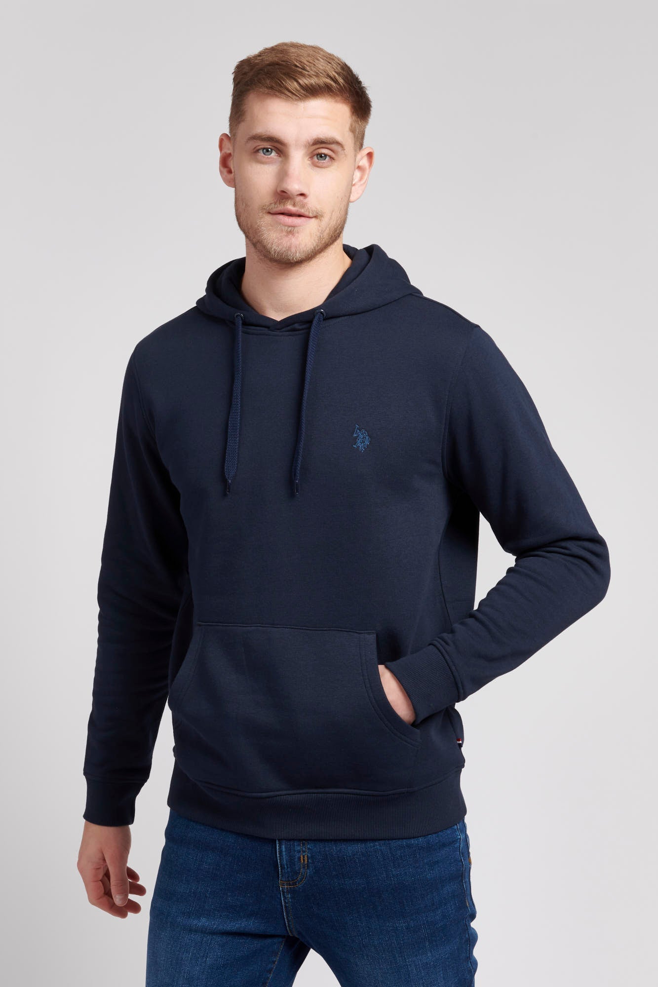 U.S. Polo Assn. Mens Classic Fleece Hoodie in Navy Blue