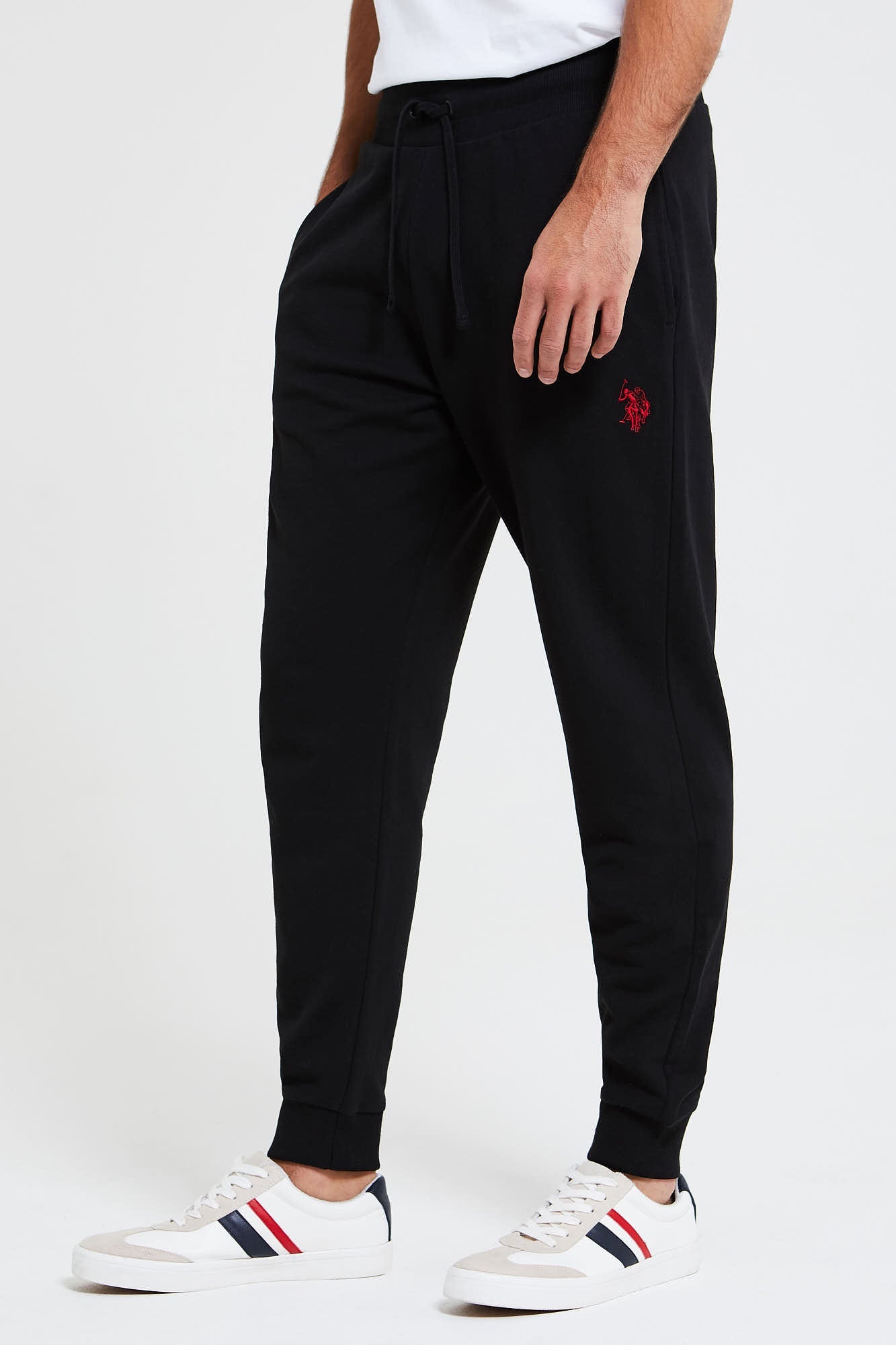 U.S. Polo Assn. Mens Fleece Joggers in Black