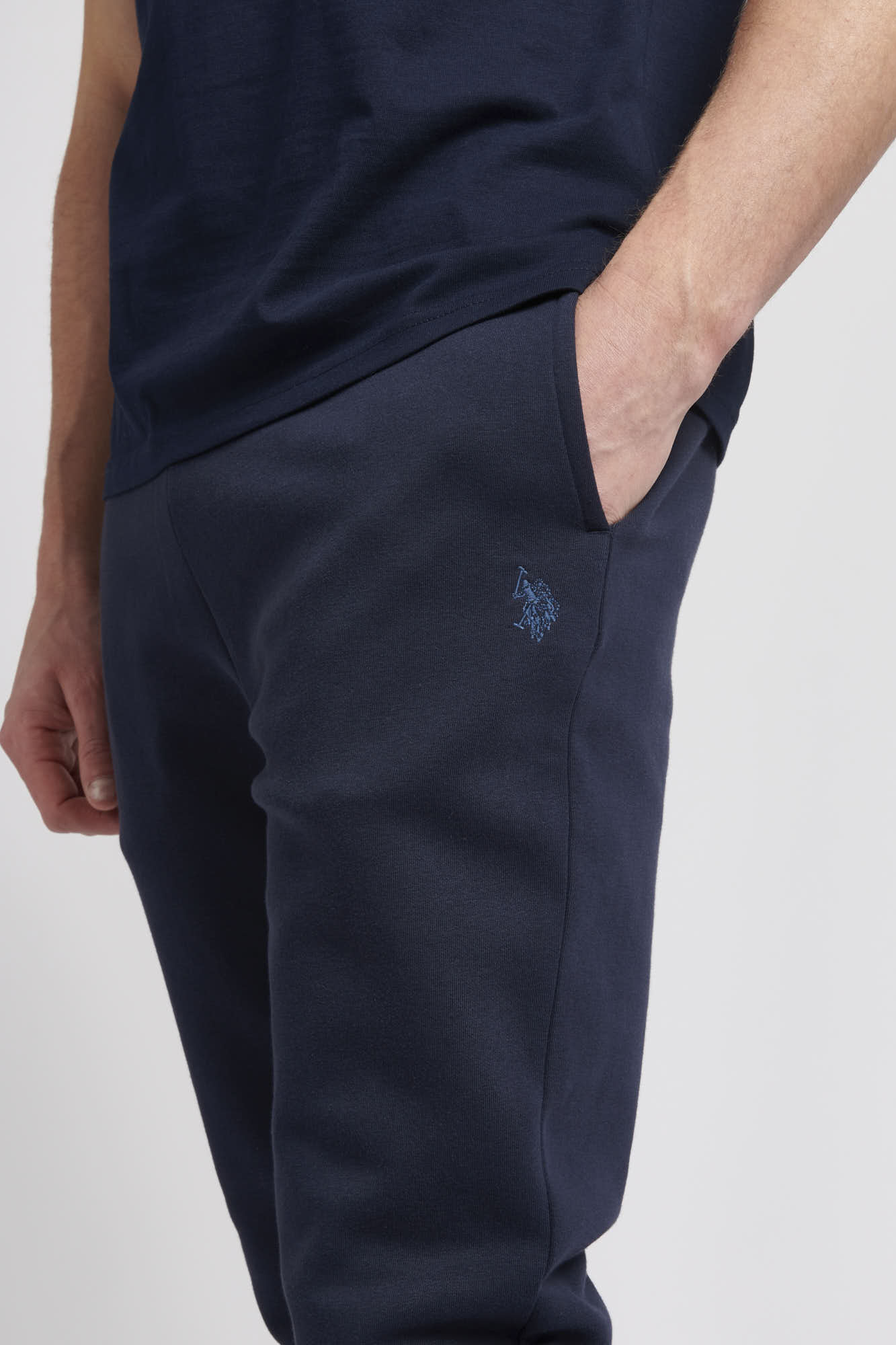 Mens Fleece Joggers in Navy Blue