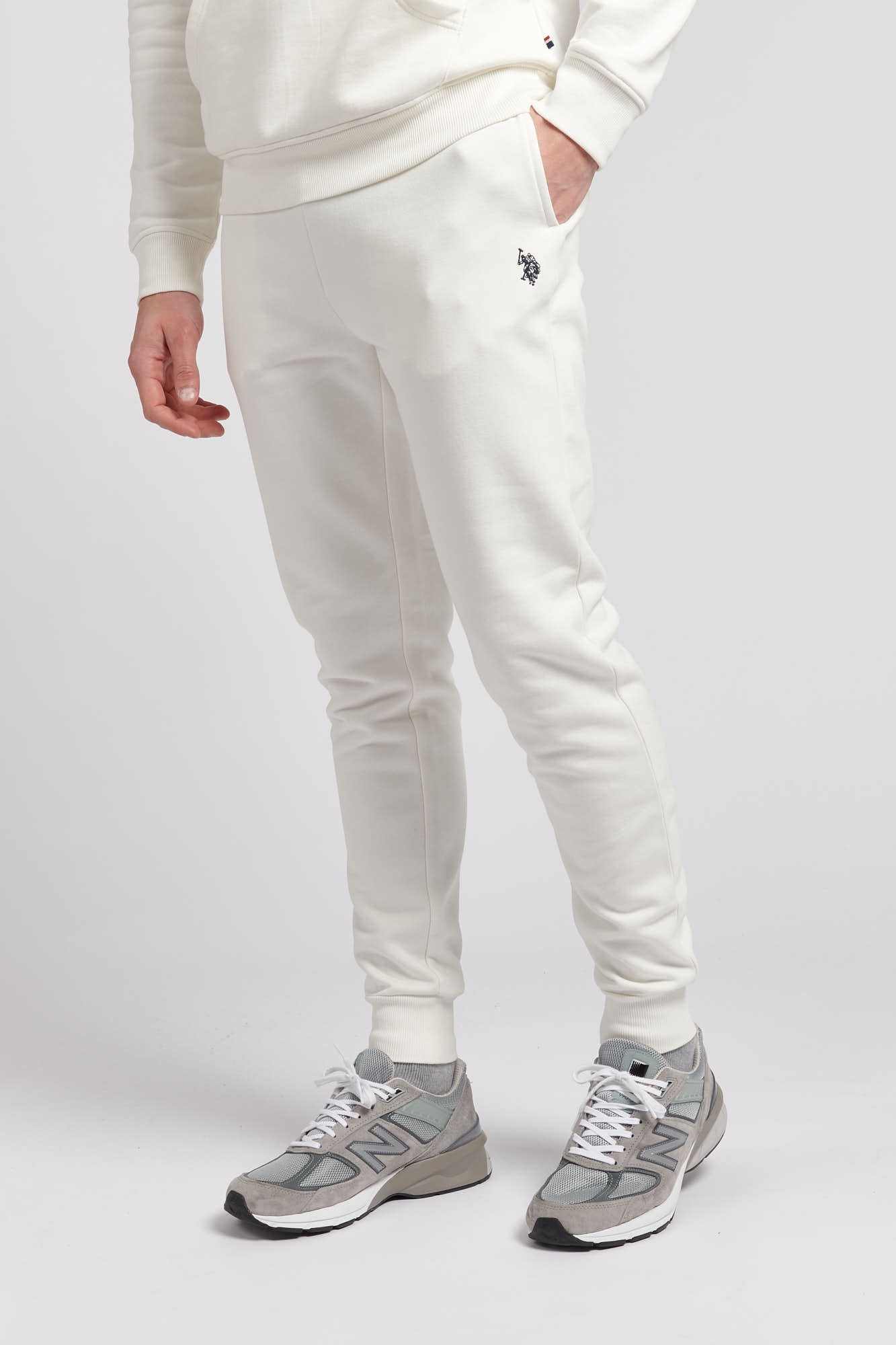 U.S. Polo Assn. Mens Fleece Joggers in Marshmallow