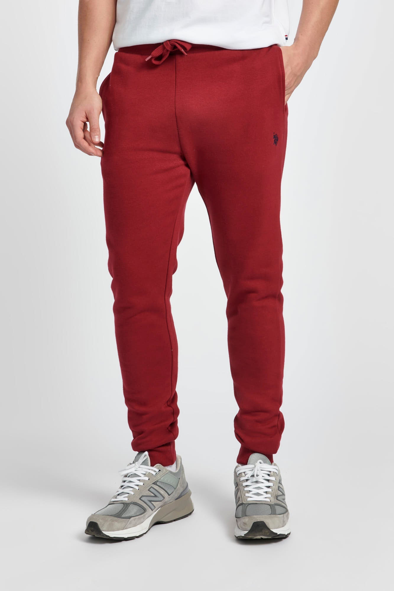 U.S. Polo Assn. Mens Fleece Joggers in Biking Red