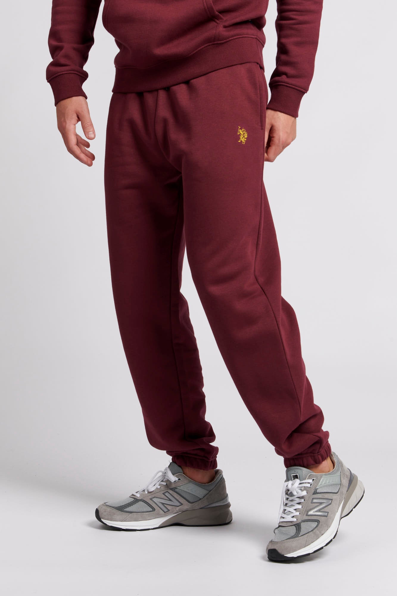 U.S. Polo Assn. Mens Fleece Joggers in Windsor Wine