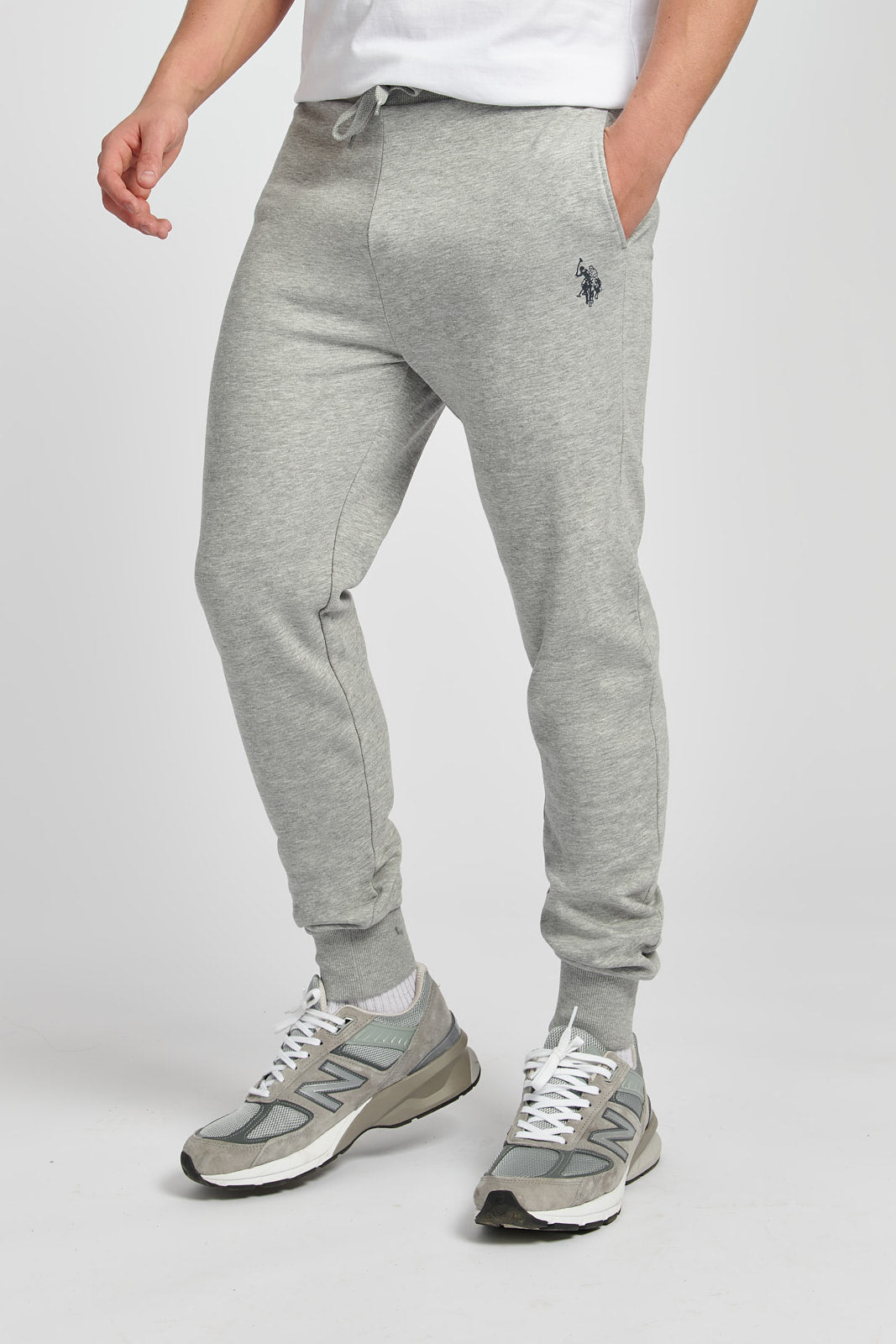 U.S. Polo Assn. Mens Fleece Joggers in Vintage Grey Heather