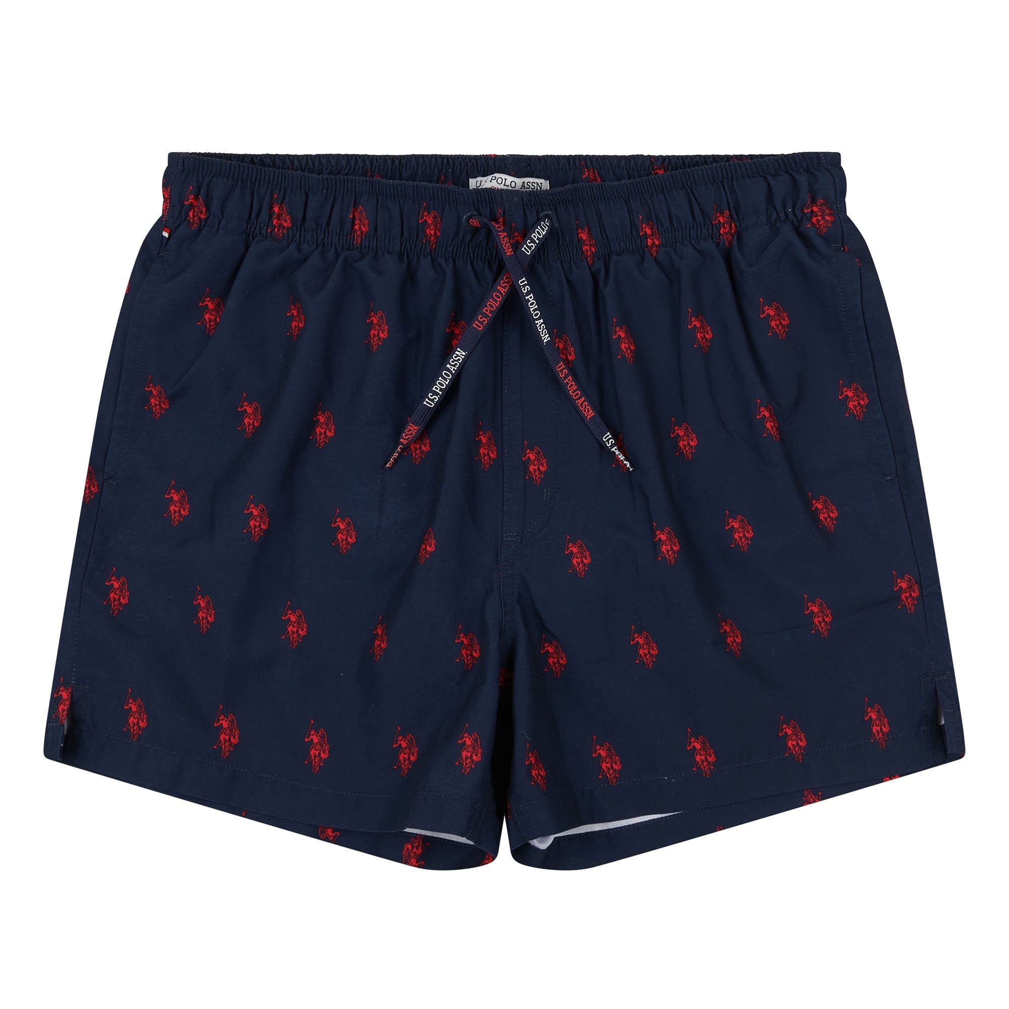 Mens Double Horsemen Swim Shorts in Navy Blue