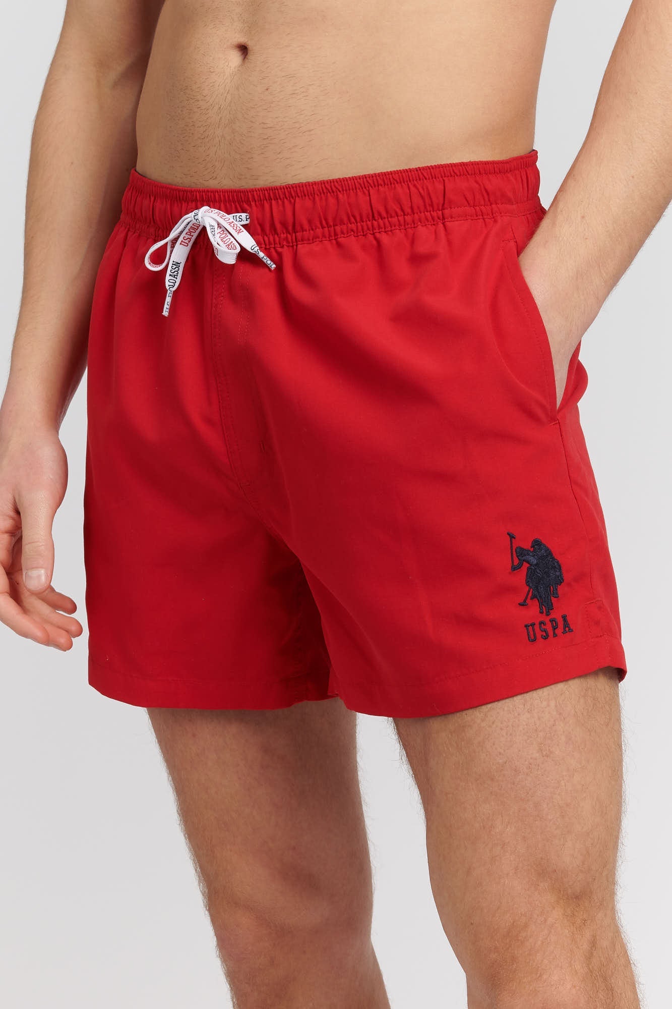 U.S. Polo Assn. Mens Player 3 Swim Shorts in Tango Red