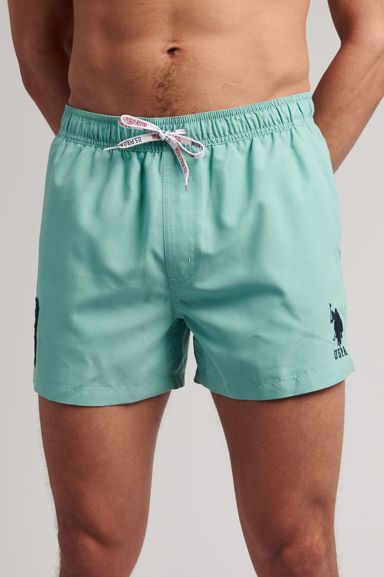 U.S. Polo Assn. Mens Player 3 Swim Shorts in Wasabi