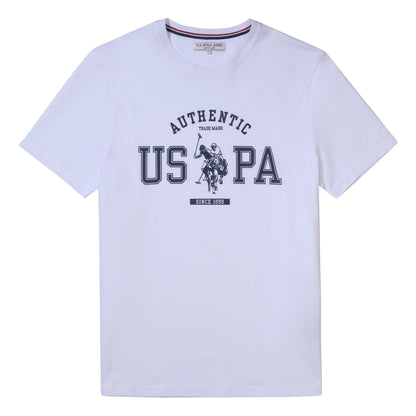 Mens Authentic USPA Graphic T-Shirt in Bright White